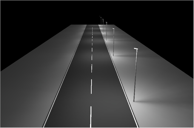 纵向道路照明“阴影”示意图